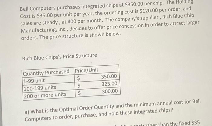 Bell Computers purchases integrated chips at