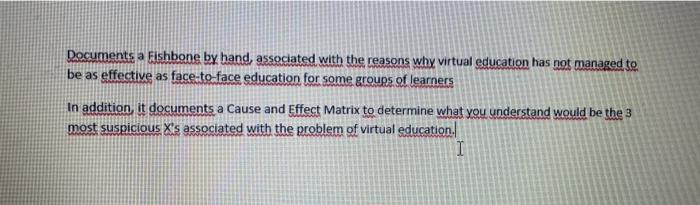 Documents a Fishbone by hand associated with the