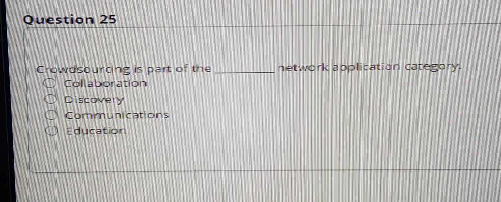 Question 25 network application category