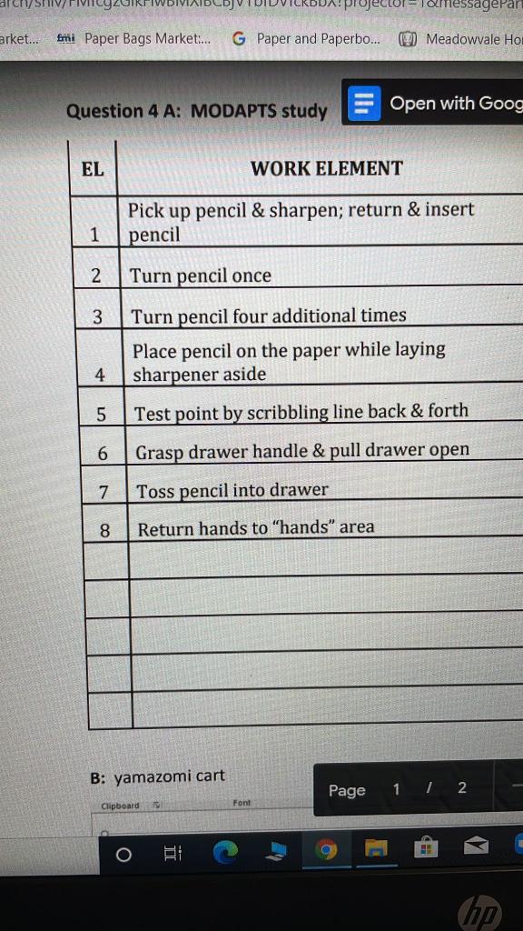 I want to assign modapts code to each task and