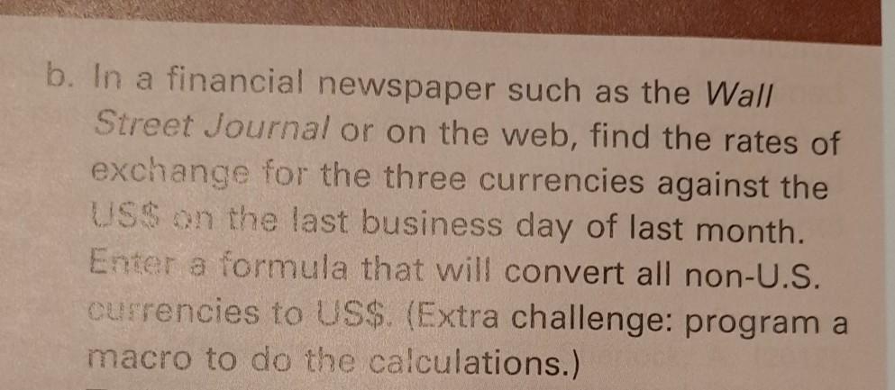 4. You are the international sales manager for