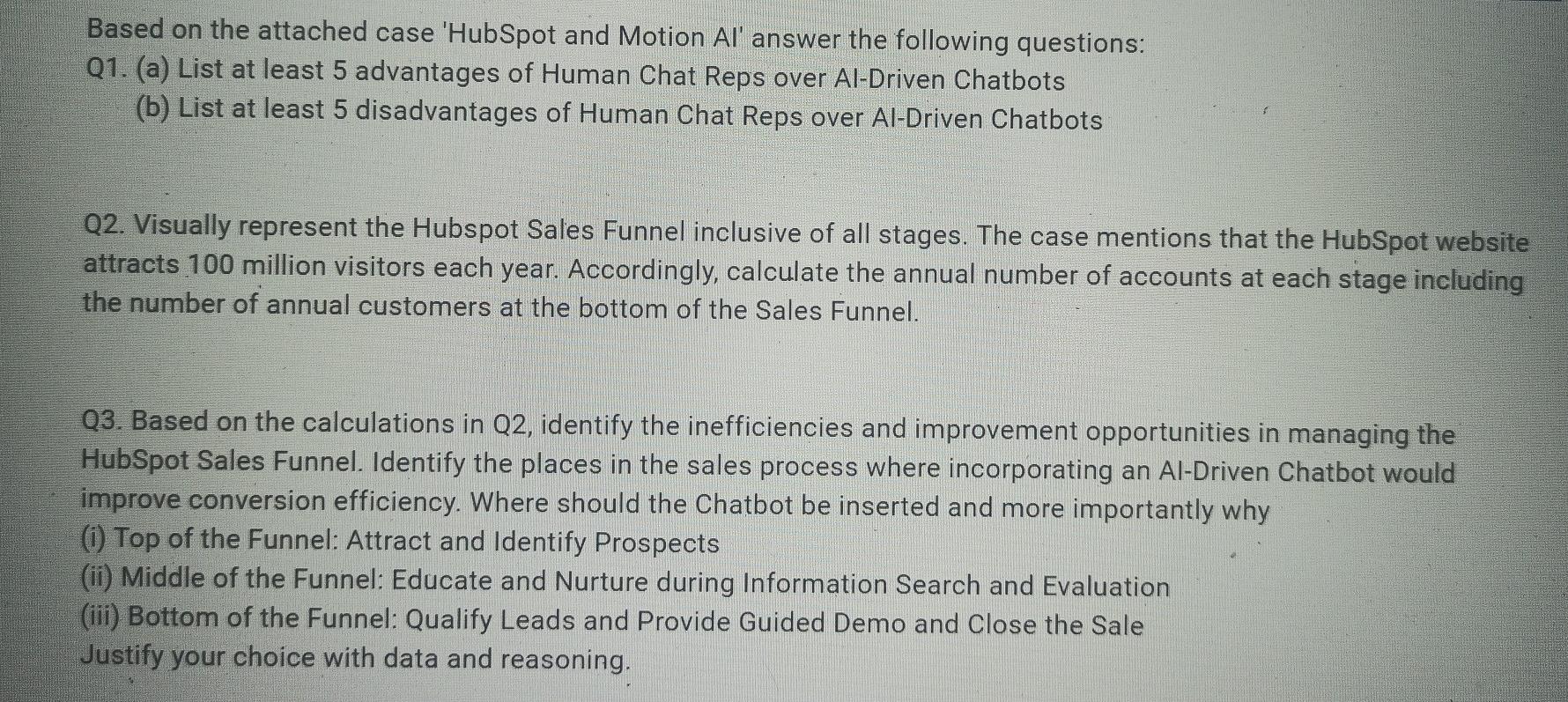 Based on the attached case 'HubSpot and Motion