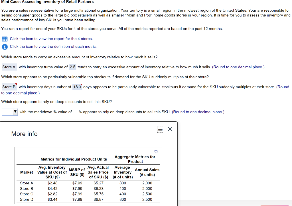 Mini Case: Assessing Inventory of Retail Partners