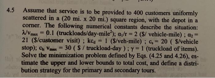 4.5 Assume that service is to be provided to 400