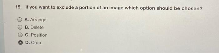 15. If you want to exclude a portion of an image