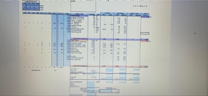 Fill in Blue cells in the summary portion. Week