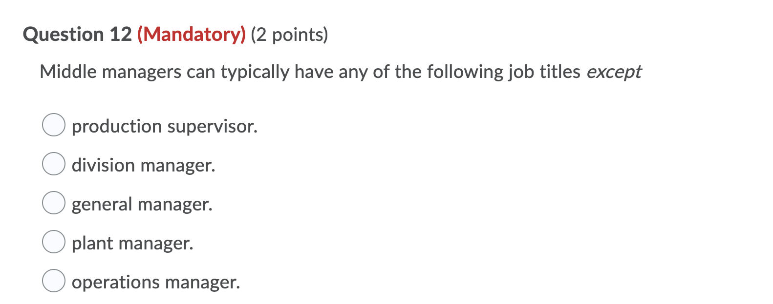 URGENT - Business Question Question 12