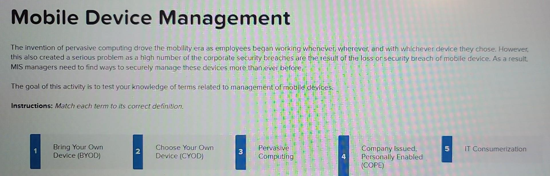 Mobile Device Management The invention of