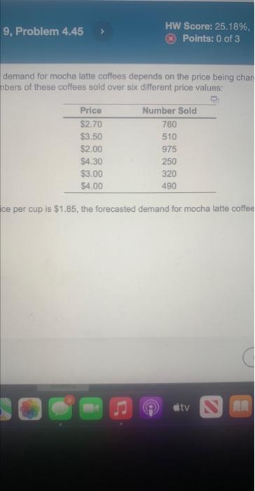 Using simple linear regression and given that the