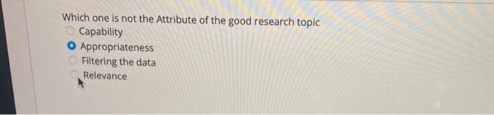 Which one is not the Attribute of the good