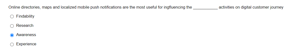 1.Online directories, maps...customer journey 2.