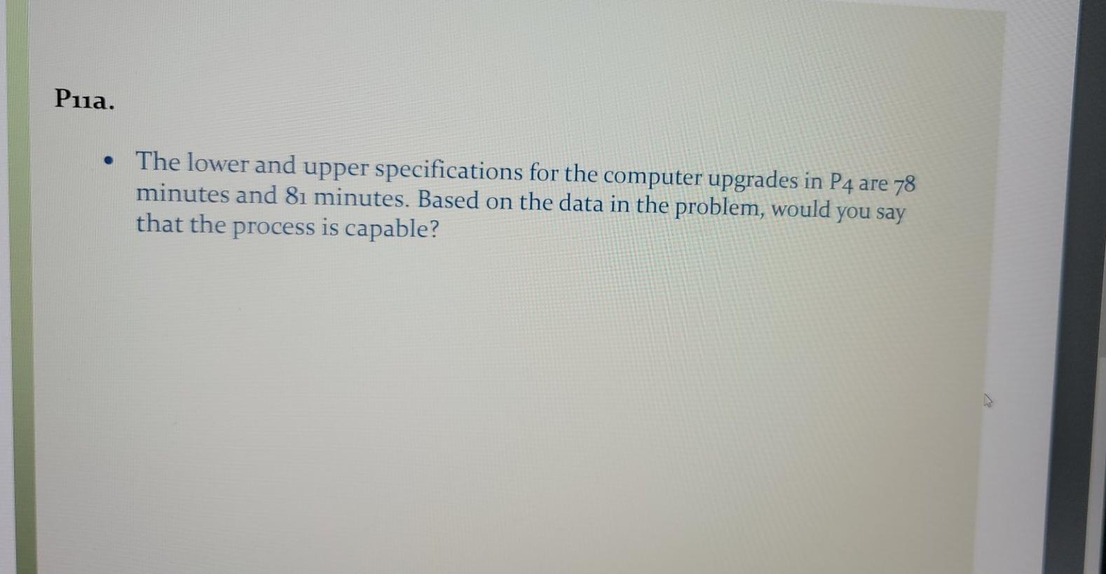 asap plz Puia. The lower and upper specifications