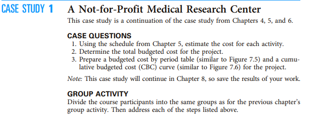 CASE STUDY 1 A Not-for-Profit Medical Research