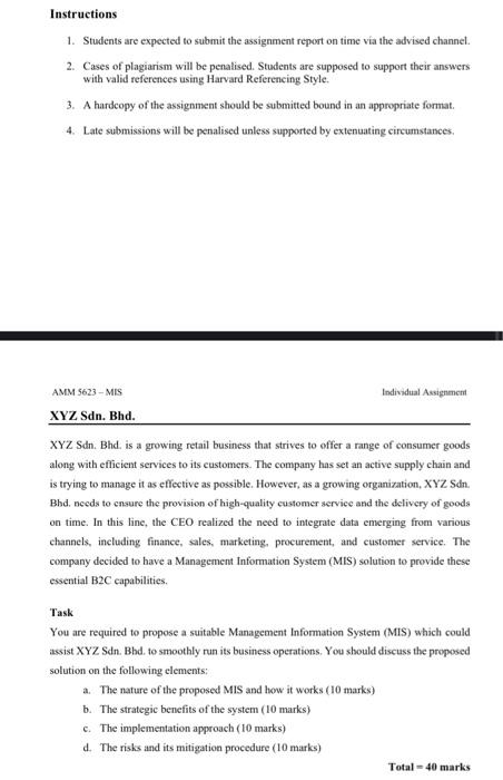 Instructions 1. Students are expected to submit