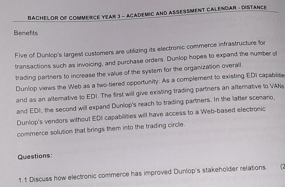 1.1. Discuss how electronic commerce has improved