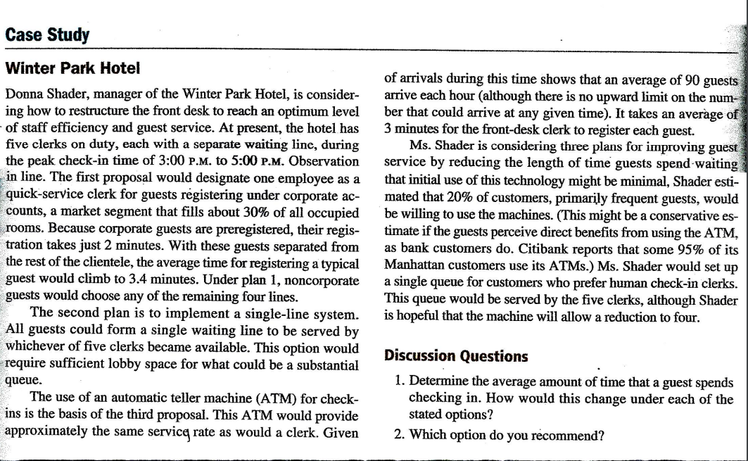 Winter Park Hotel of arrivals during this time