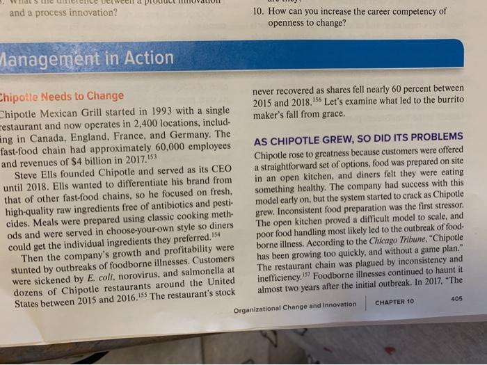 Management in Action Chapter 10. Please answer