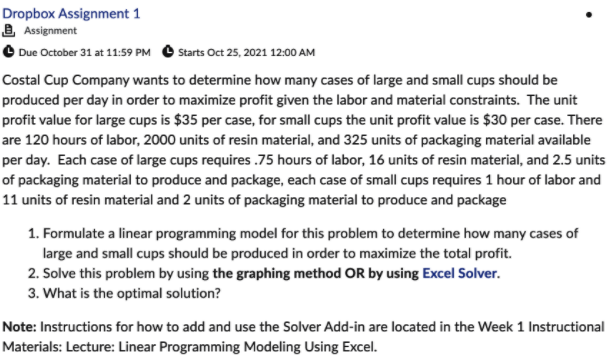 Dropbox Assignment 1 2 Assignment Due October 31
