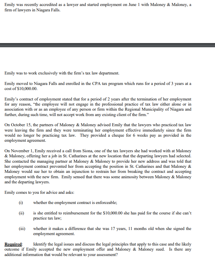 Emily was recently accredited as a lawyer and