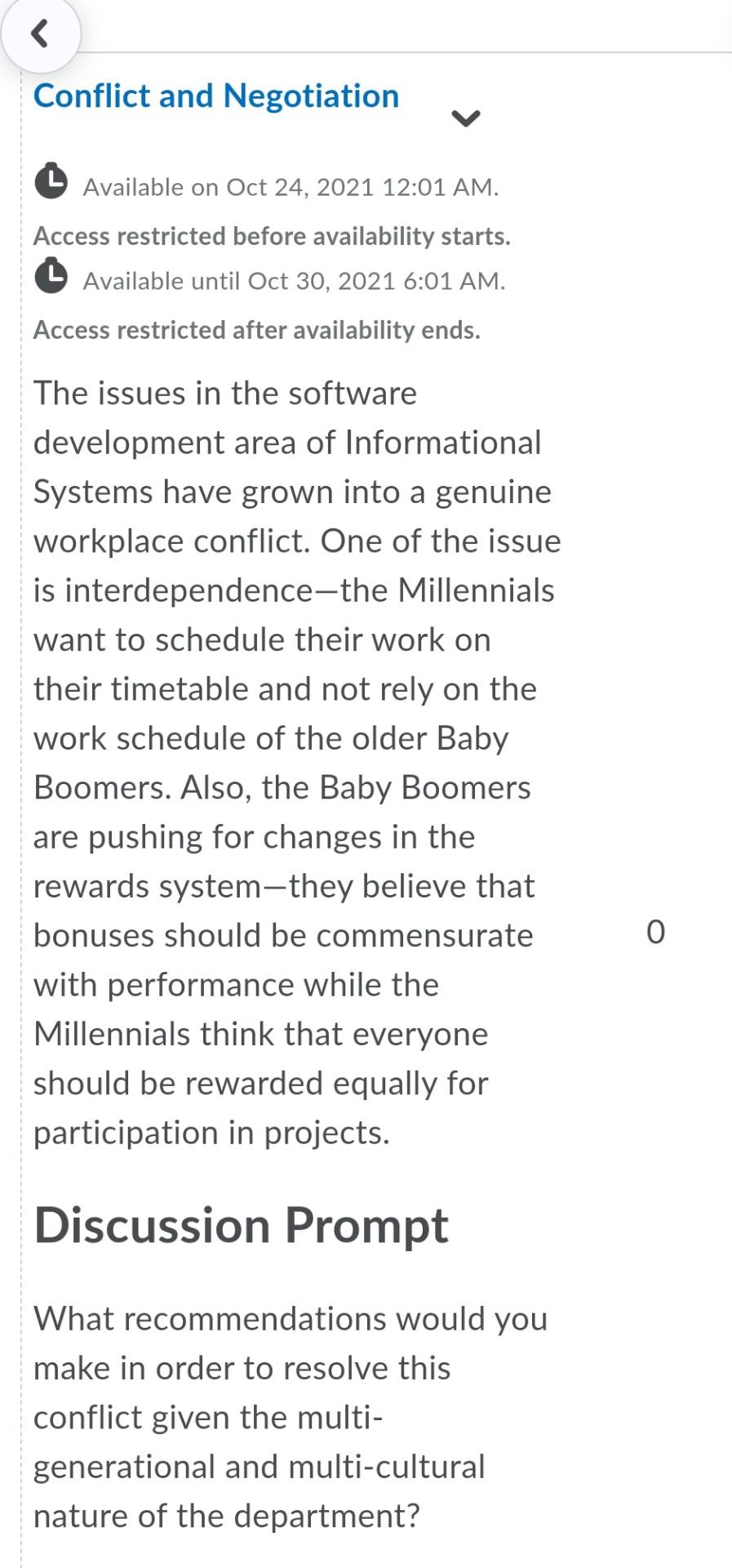 I want another answer to this scenario given.