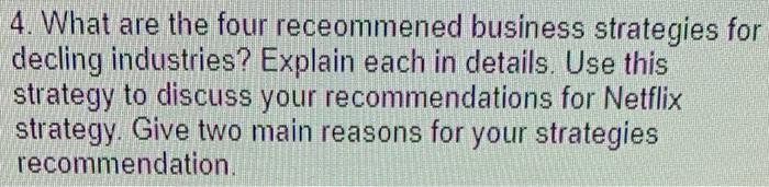 4. What are the four receommened business