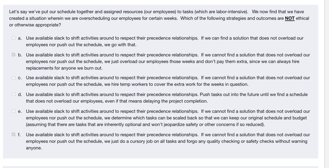 Let's say we've put our schedule together and