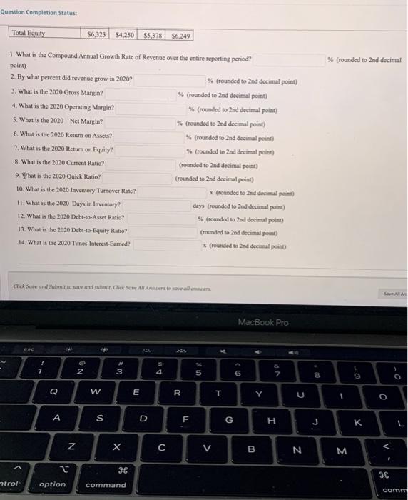 Question completion Status Using the financial