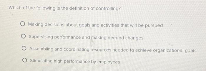 Which of the following is the definition of