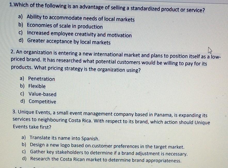 1. Which of the following is an advantage of