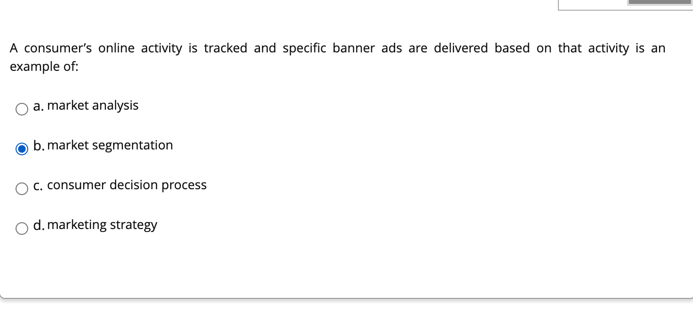 A consumer's online activity is tracked and