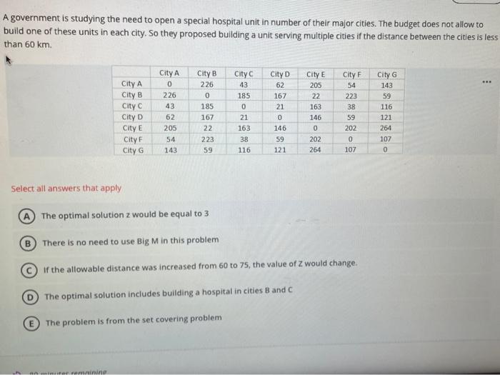 solve it with excel A government is studying the