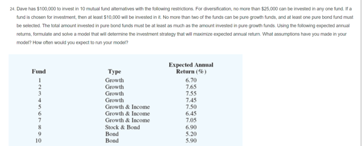 CAN YOU CLEARLY SHOW EXCEL PROCESS/FORMULAS? 24.
