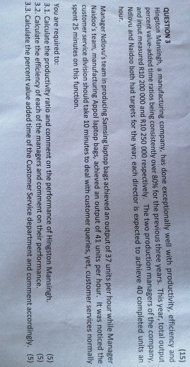 3.1 culc productivity ratio and comment on the