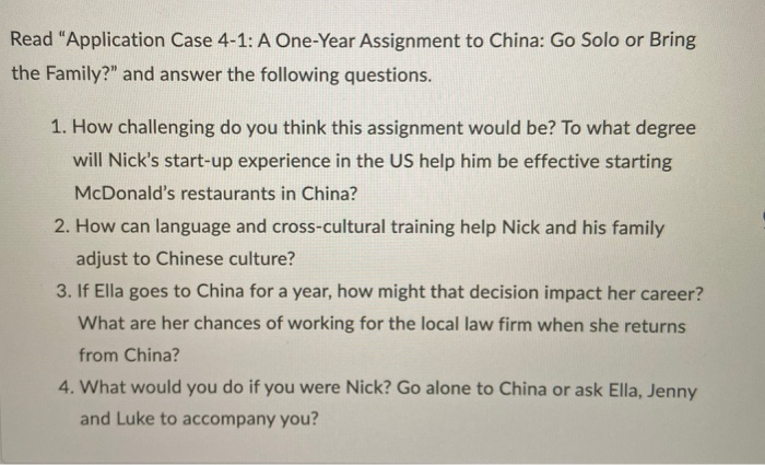 Read "Application Case 4-1: A One-Year Assignment