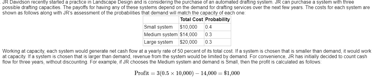 Reviewing the analysis, JR decides that the