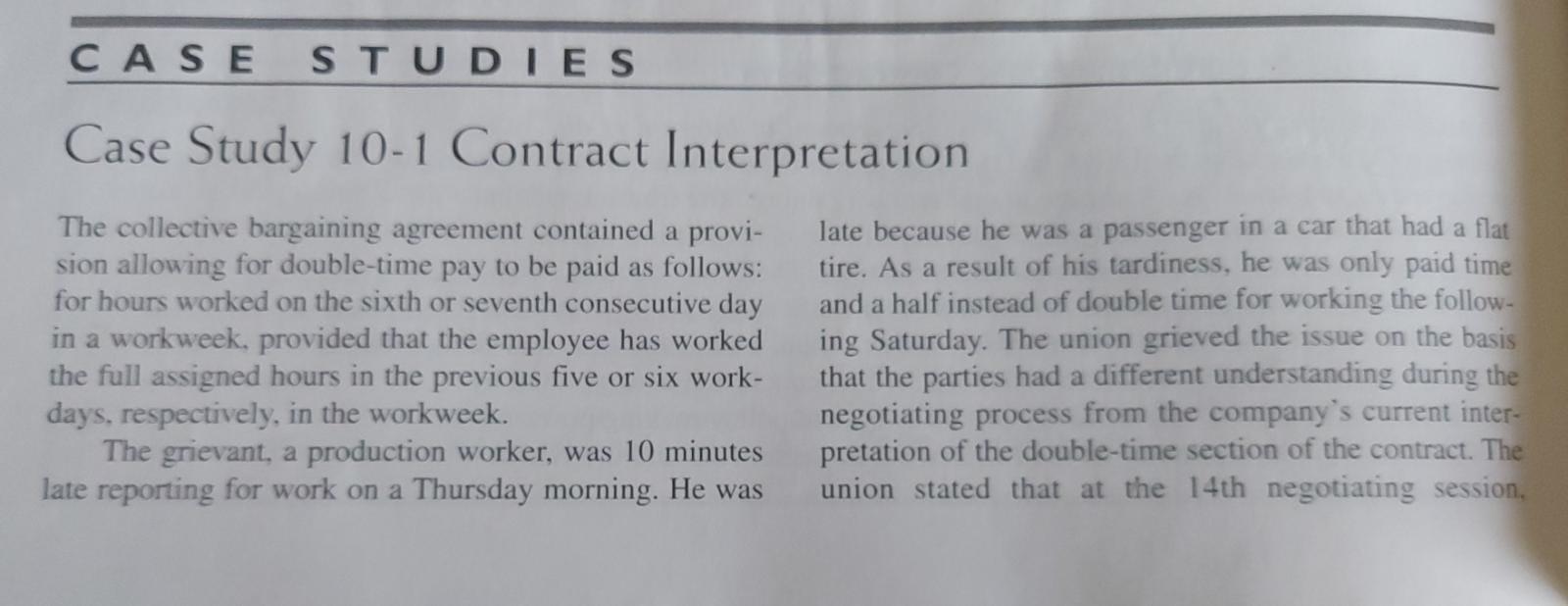 CASE S T U DIES Case Study 10-1 Contract