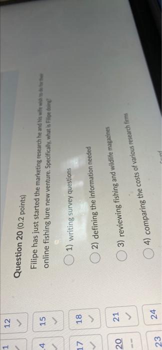 HELP ASAP 12 Question 20 (0.2 points) Filipe has