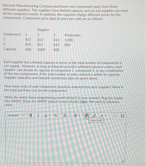 Edwards Manufacturing Company purchases two