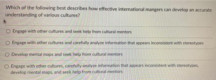 30 Which of the following best describes how