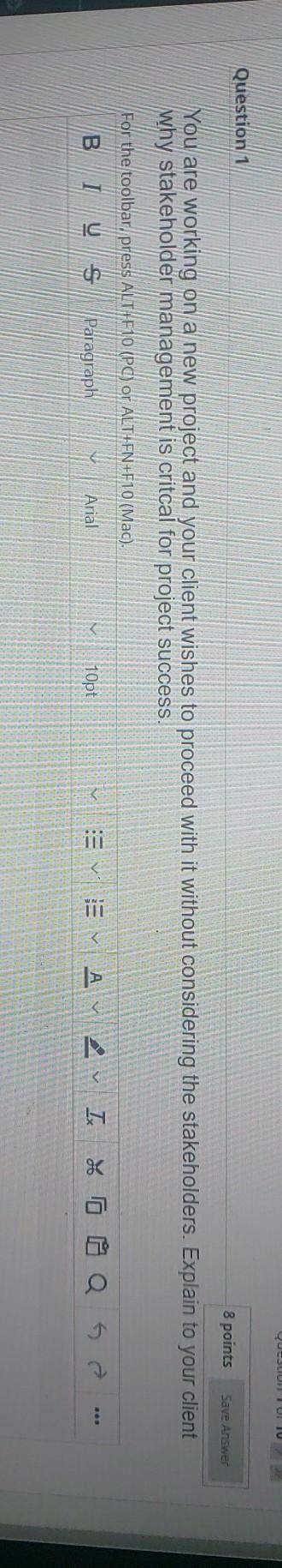 USLIU IULIU Question 1 8 points Save Answer You