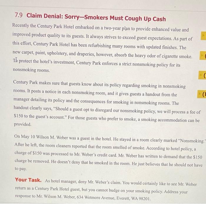 7.9 Claim Denial: Sorry-Smokers Must Cough Up