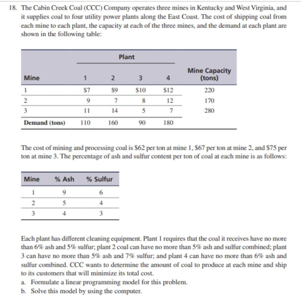 18. The Cabin Creek Coal (CCC) Company operates