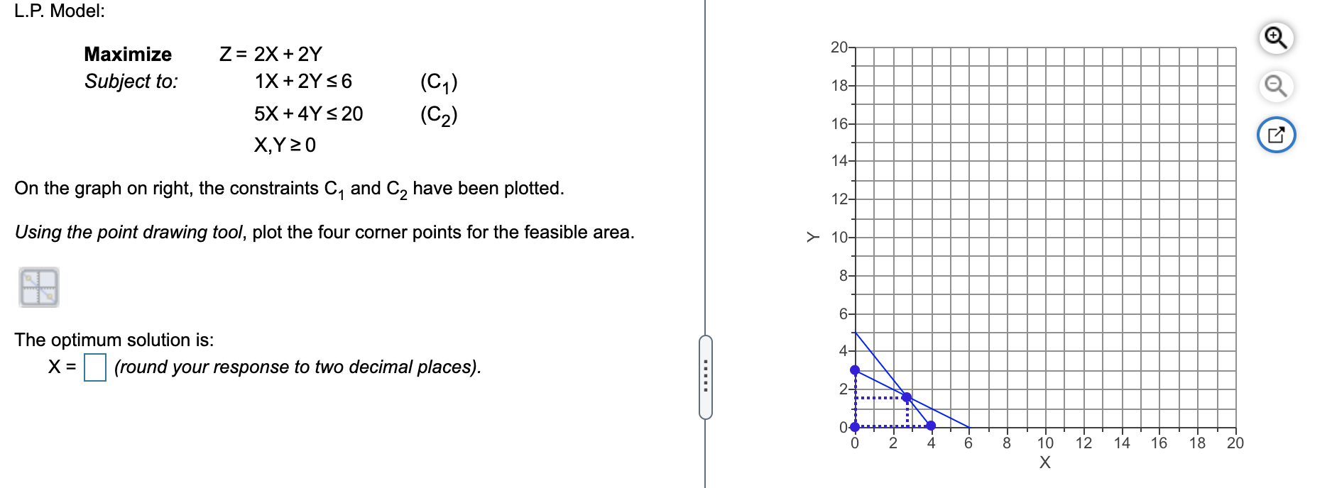 L.P. Model: 20 Maximize Subject to: 18- Z= 2X +