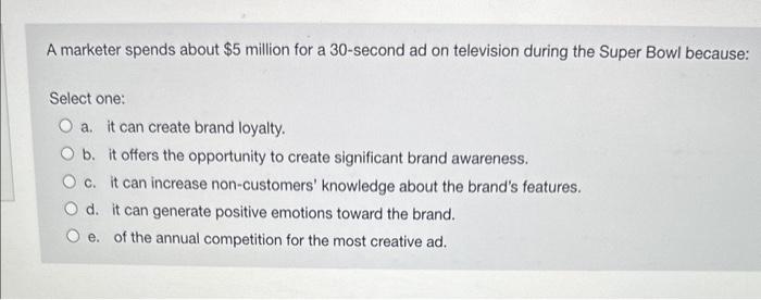 A marketer spends about $5 million for a 30