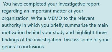 You have completed your investigative report