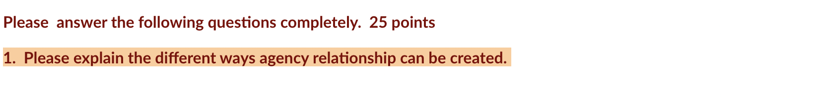 Please answer the following questions completely.