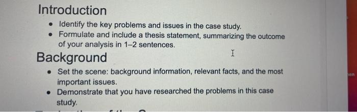 read the case study and answer introduction and