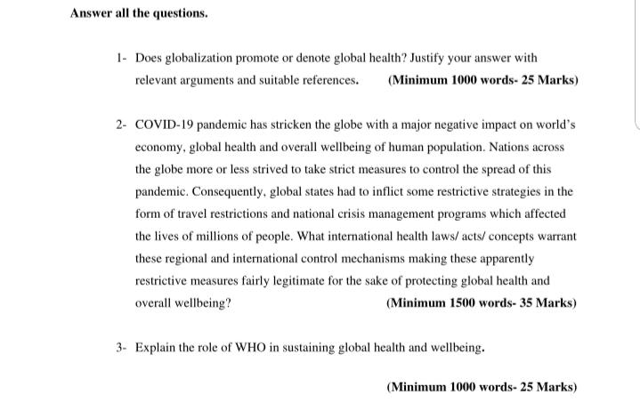 1- Does globalization promote or denote global