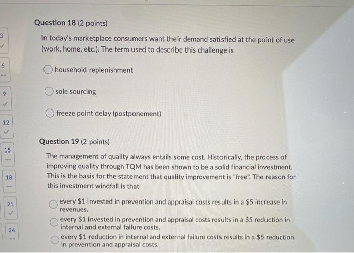 ILU Question 24 (2 points) There are many