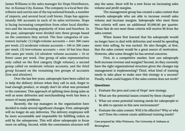 James Williams is the sales manager for Hops